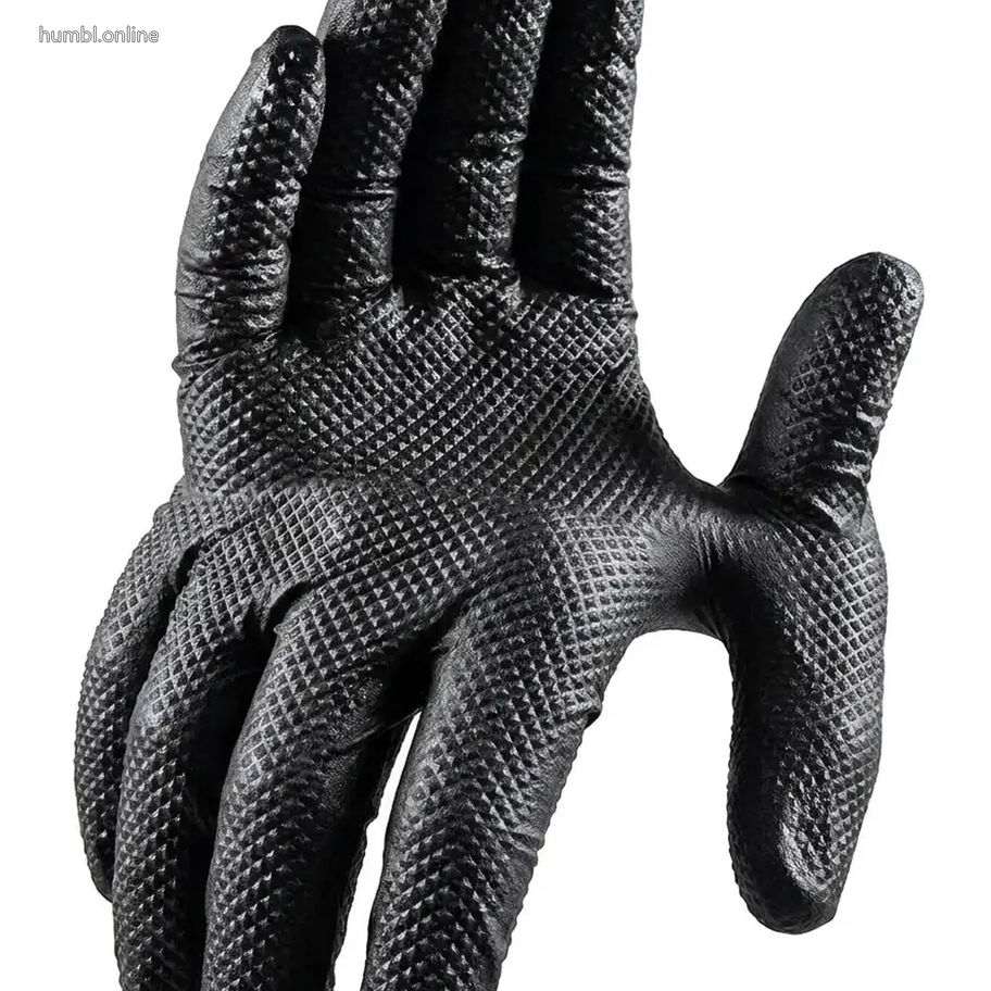 Heavy-Duty 10mil Nitrile Mechanic Gloves – Diamond Textured, Powder-Free