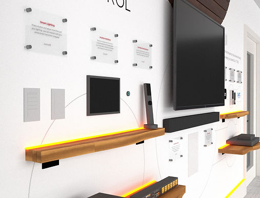 FUSION A+V 3D close-up wall rendering of Smart Lighting
