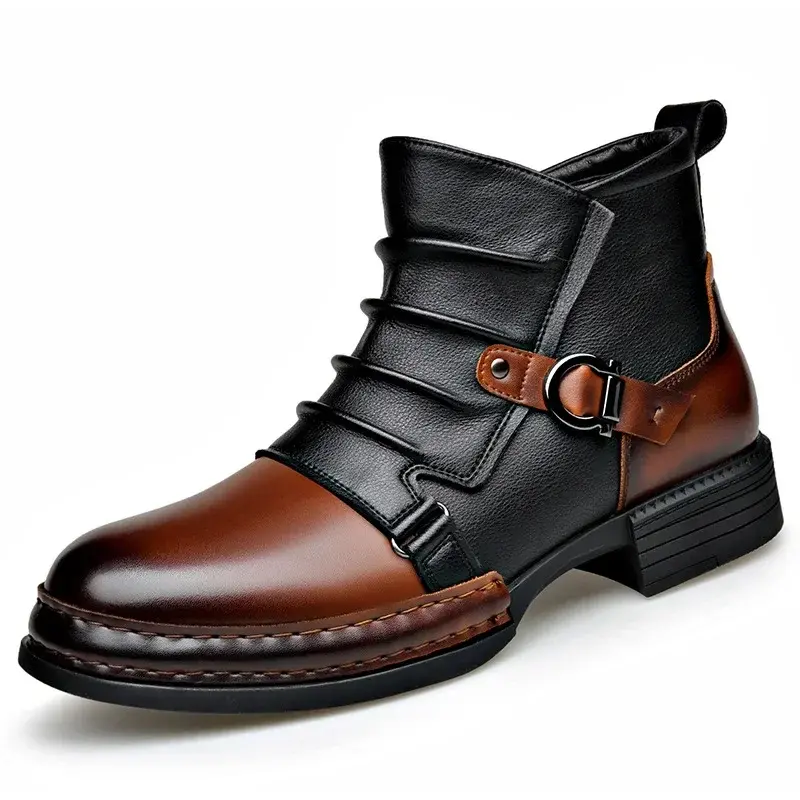 Men's Shoes Autumn Winter Retro Ankle Boots Fashion Casual Shoes for Men Zipper