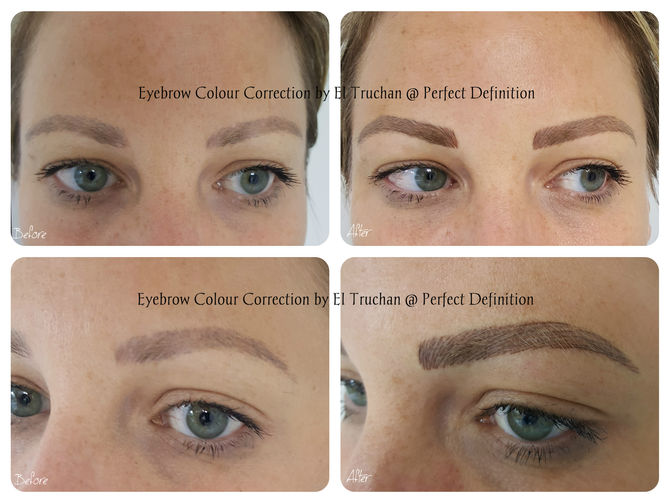 Eyebrow Colour Correction Before - After