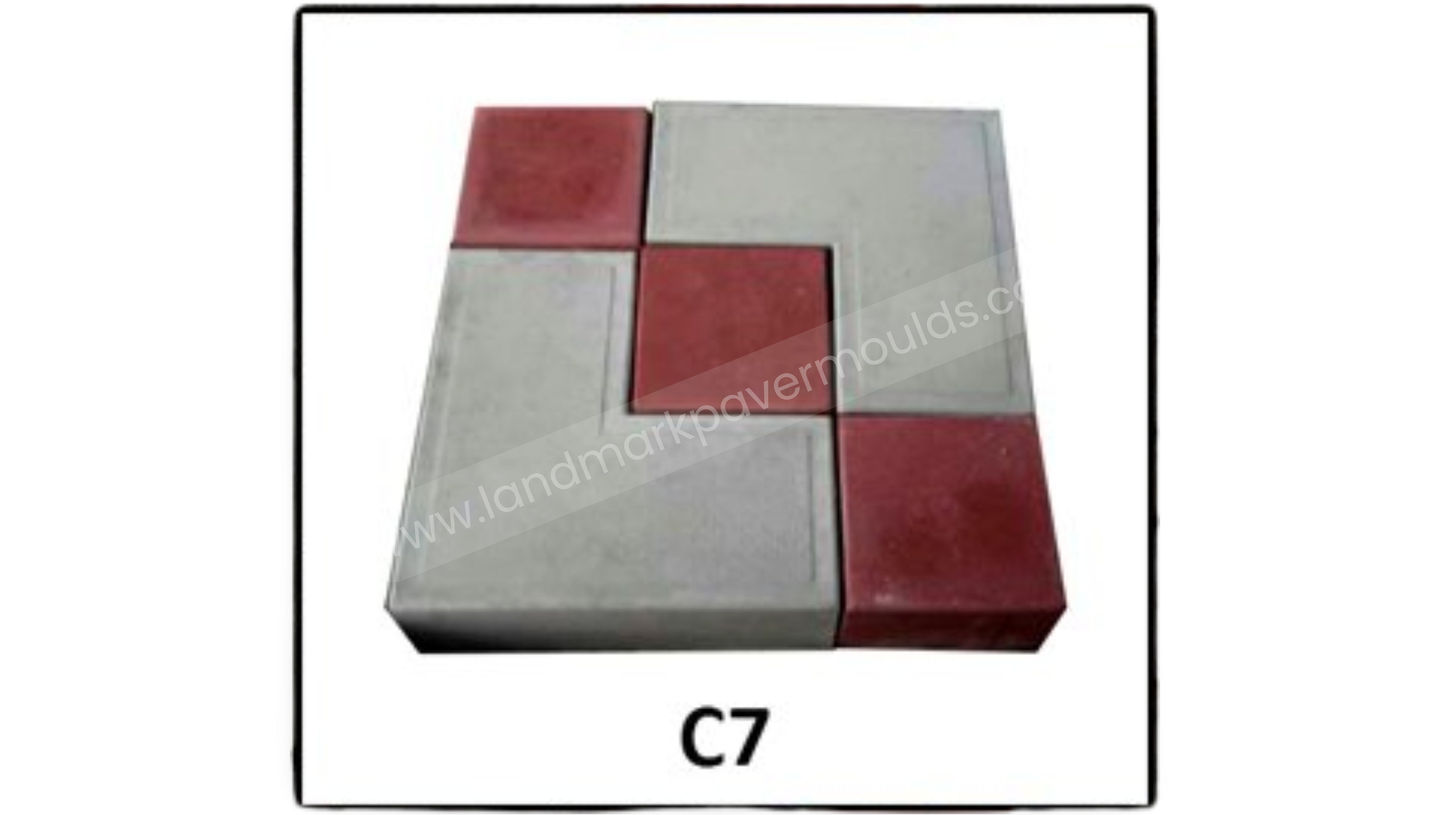 Combo layout of 3 interlocking tile moulds