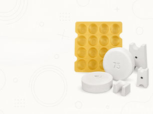 "High-quality PVC cover block moulds and spacers used in RCC construction, displayed against a minimalist background."