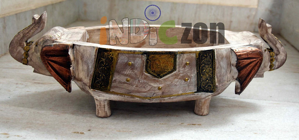 Thumbnail: Special Indic Antique Elephant shape basket