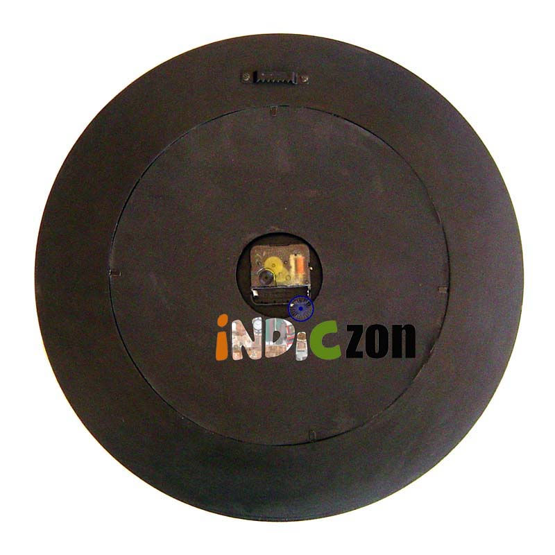 Thumbnail: Antique Metal Fitted Wooden Round Wall Clock