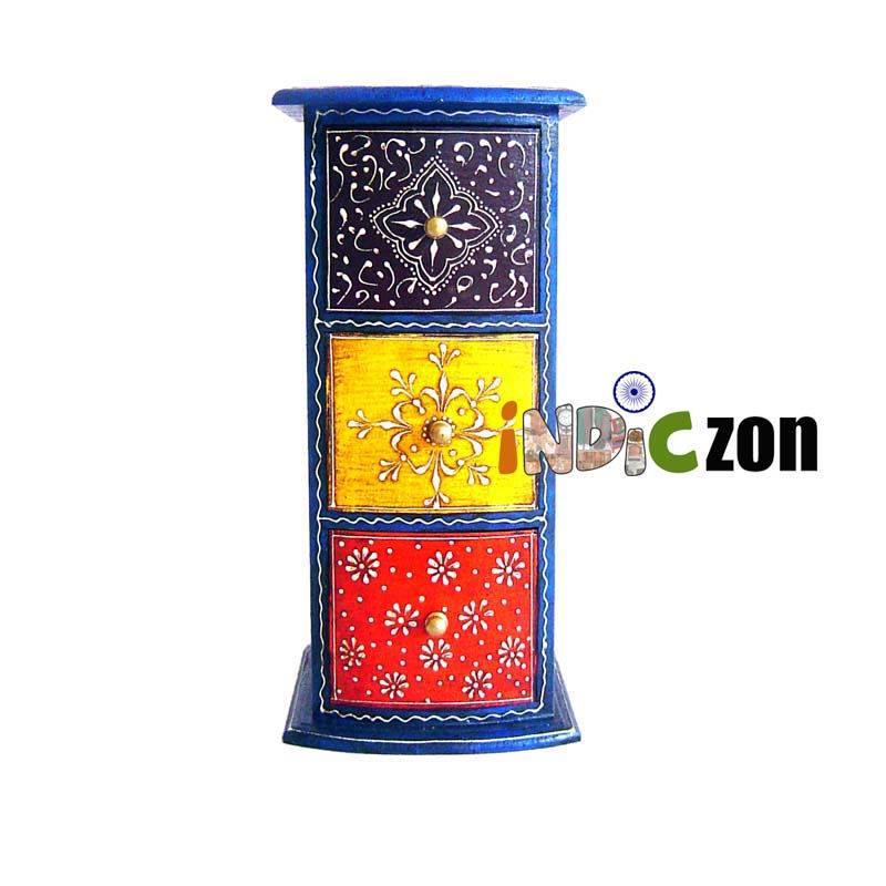 Vibrant Wooden Vertical Three Drawer Box