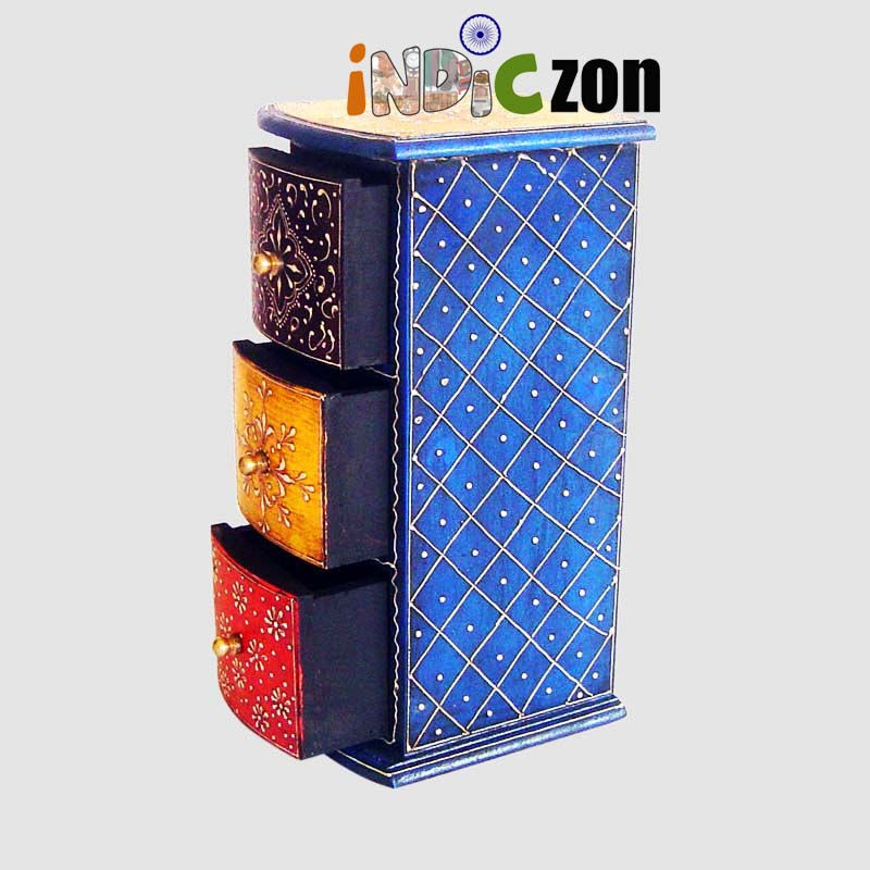 Thumbnail: Vibrant Wooden Vertical Three Drawer Box