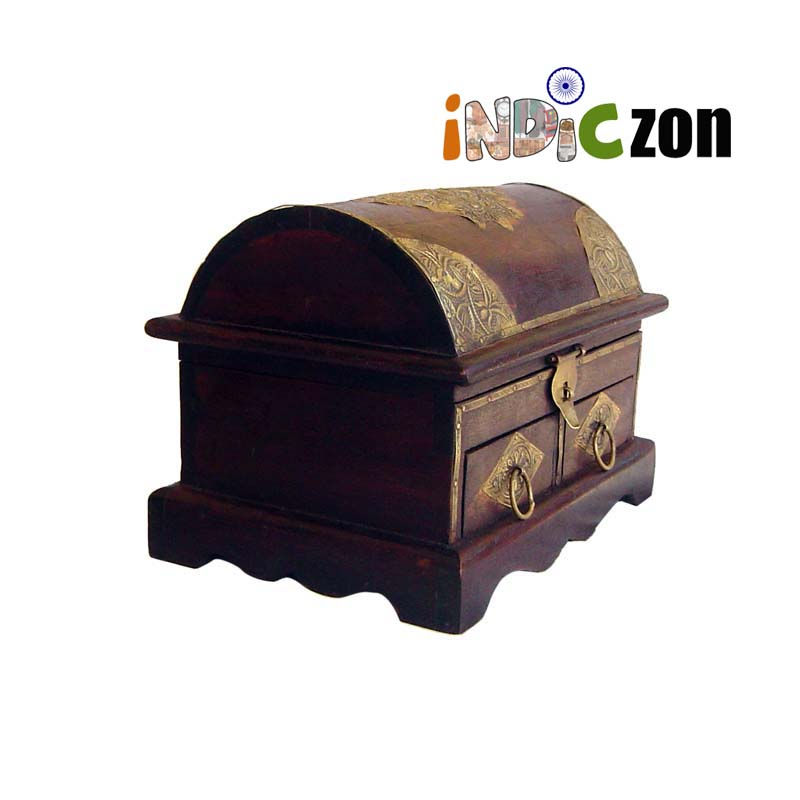 Thumbnail: Wooden Half Round Drawer Box With Metal Fitting