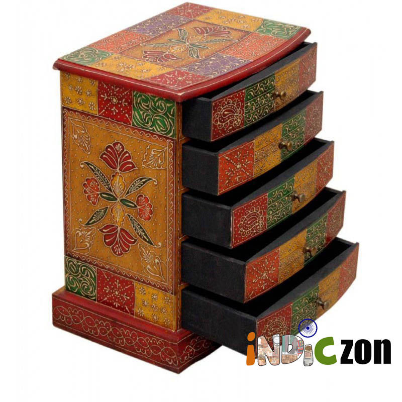 Thumbnail: Wooden Handmade Hand Painted Drawer Cabinet