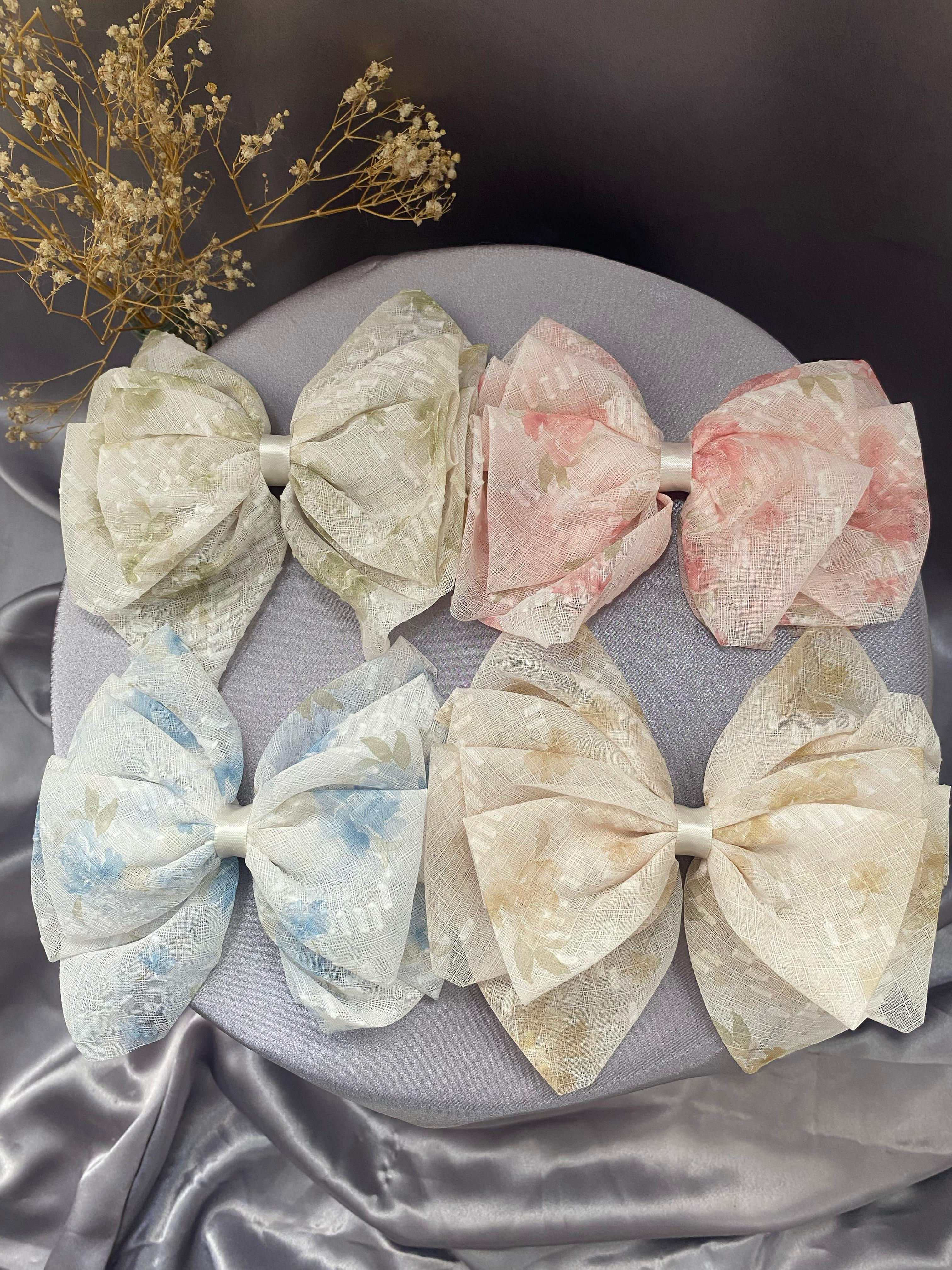 Floral Print Bowclip