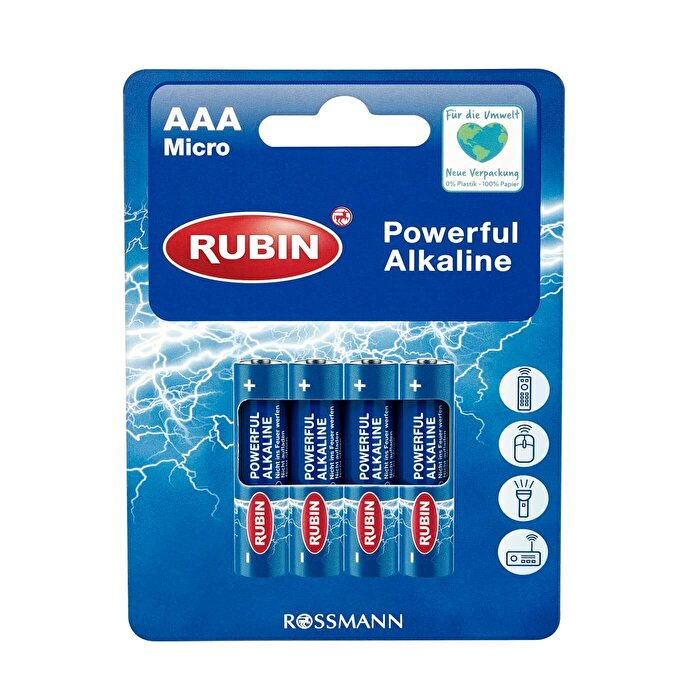 Alkalin AAA İnce Pil 1,5V 4'Lü