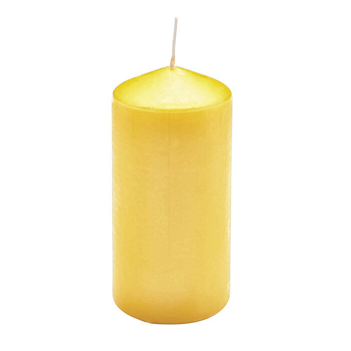 Silindir Mum Sarı, 150x70 mm 1 Adet