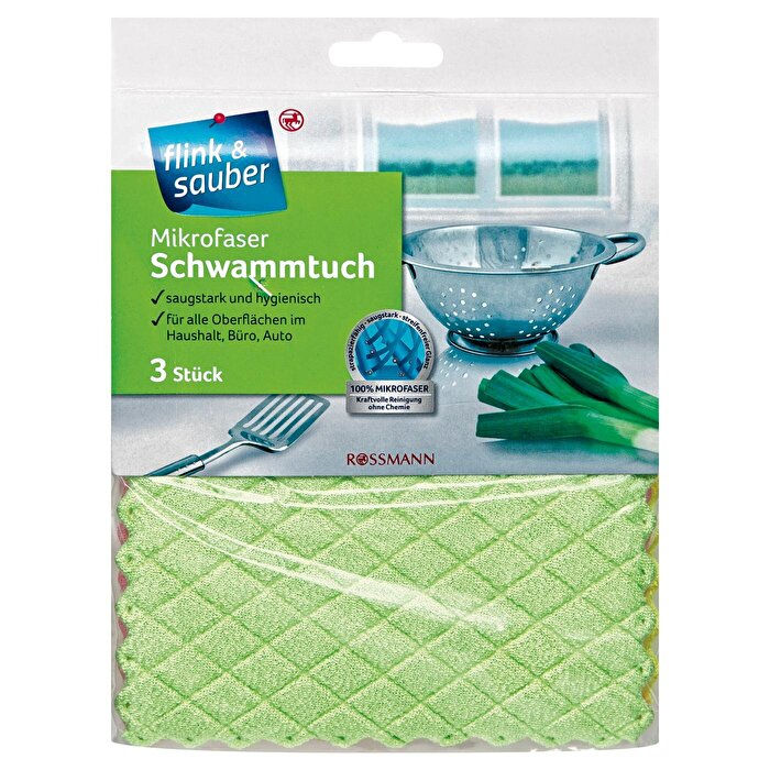 Mikrofiber Sünger Bez 17x22 cm 3Lü