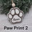 Thumbnail: Wooden Pet Paw Print Ornament