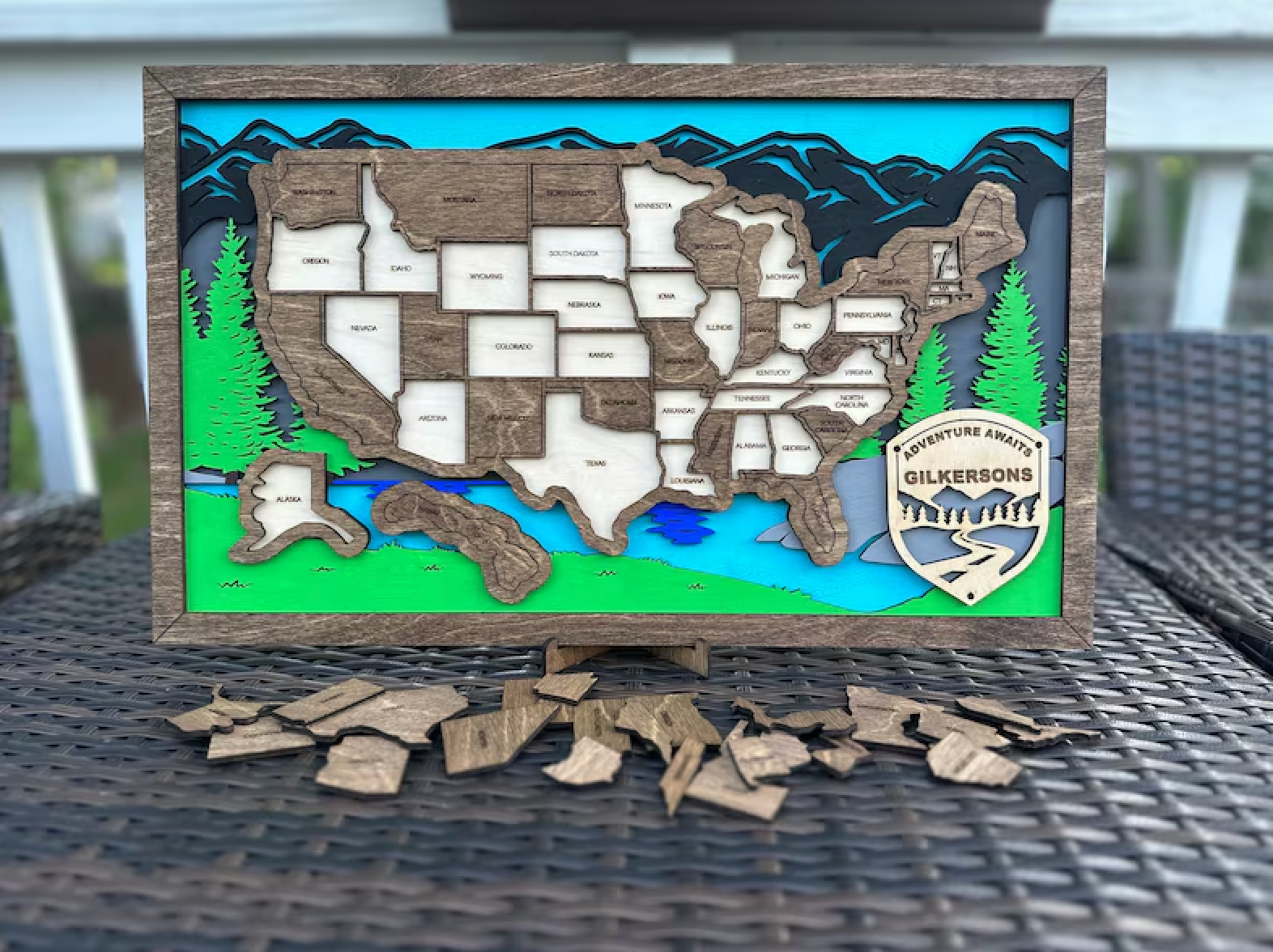 Personalized US Travel Road Trip Map