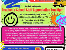 Teacher-Staff Appreciation Night May 7th At Straub Tap Room