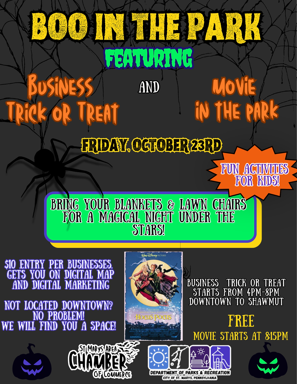 Book In The Park Friday, October 23rd In St. Marys