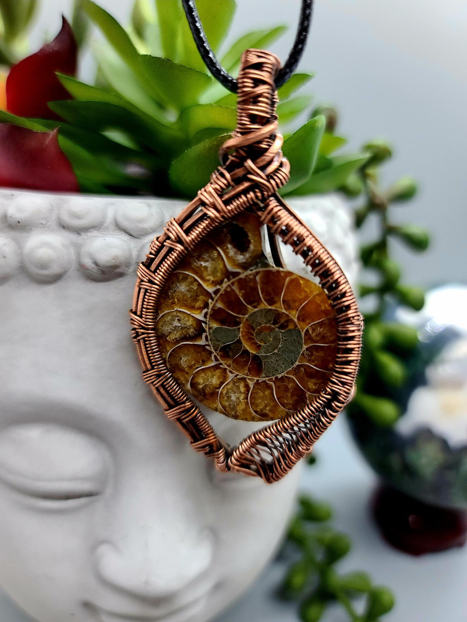 Ammonite Wire Wrapper Pendant