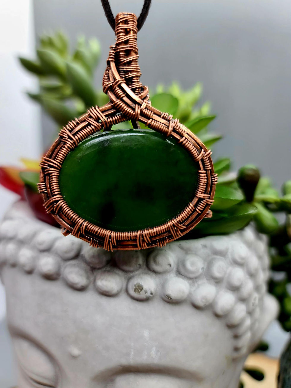 Thumbnail: Green Jade Wire Wrapped Pendant