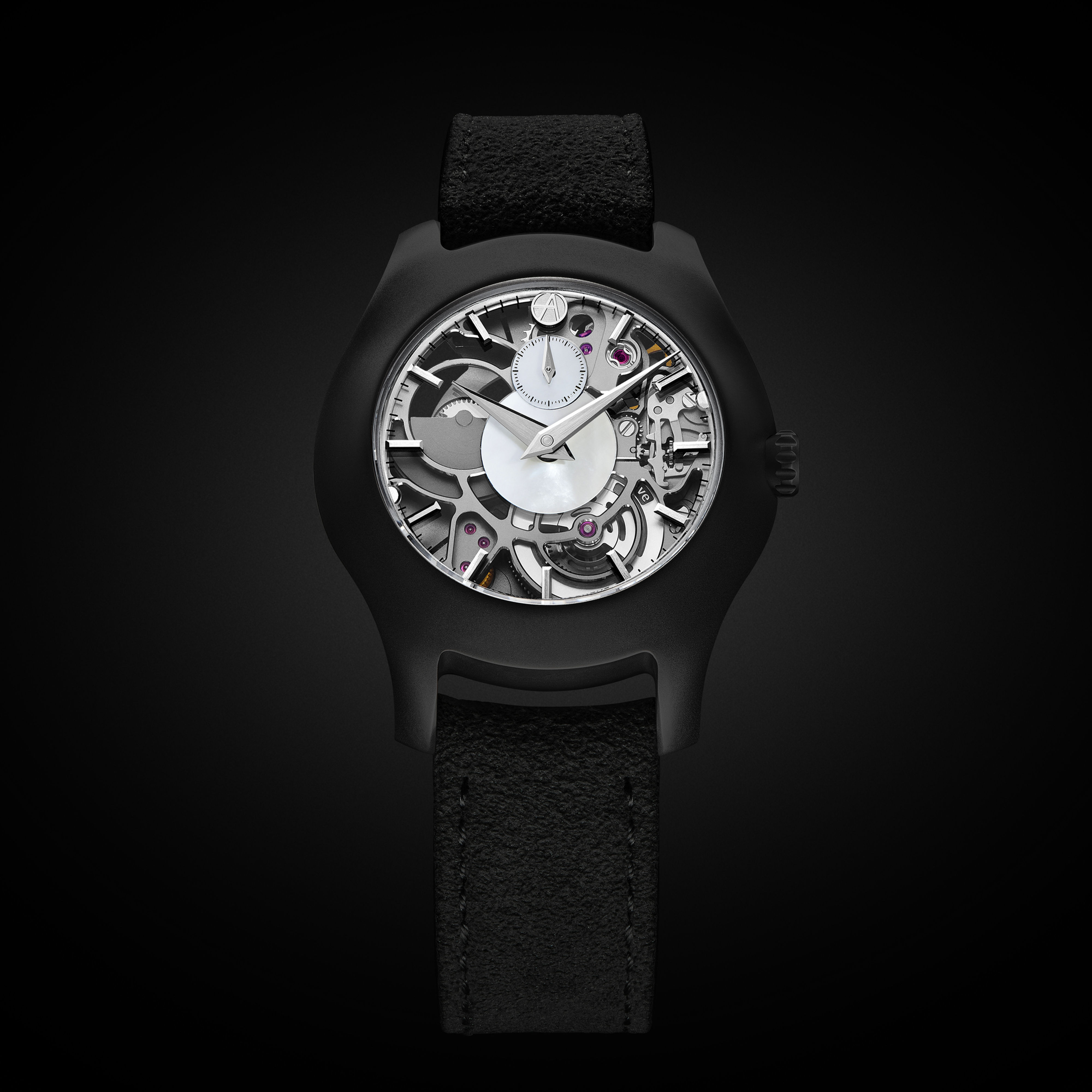 Luminity Micro-Rotor AMR-01 Titanium Black case and stone dial