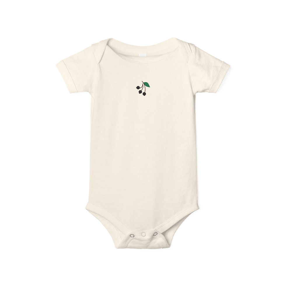 Thumbnail: Elderberry Baby Bodysuit - Soft Infant One Piece with Elderberries, Berry Onesie