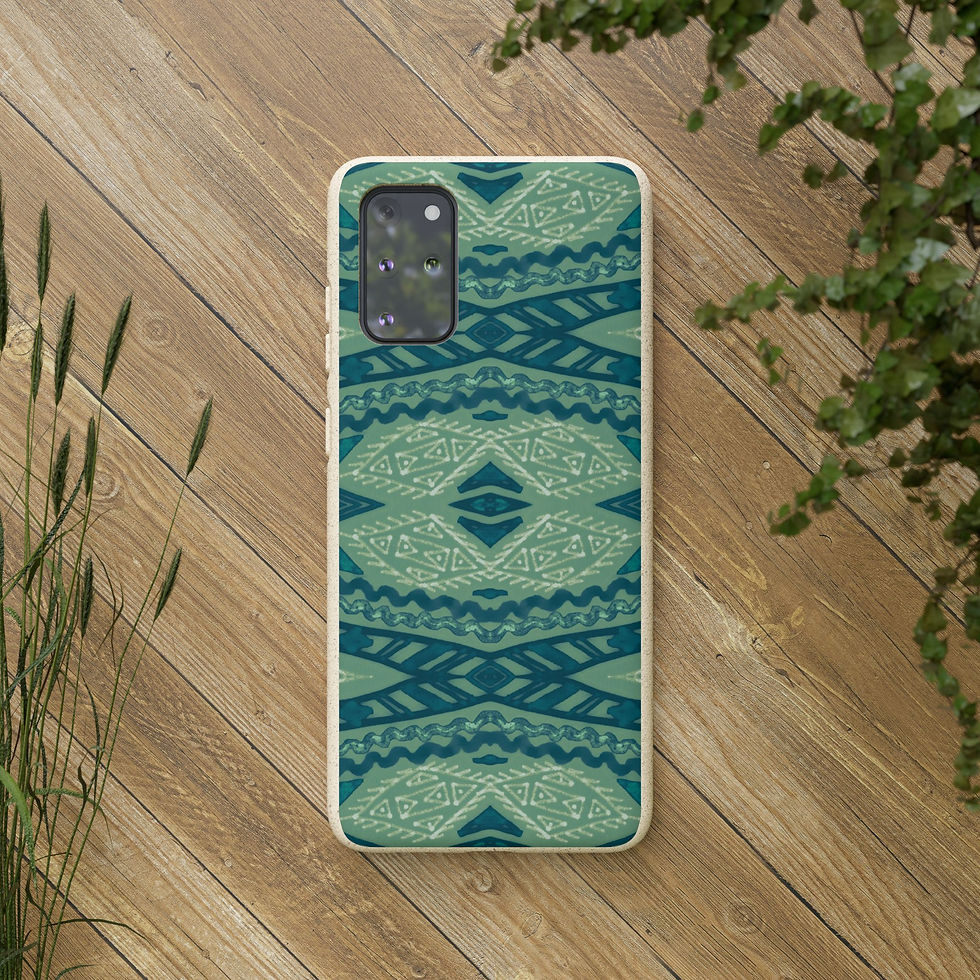 Thumbnail: Biodegradable Abstract Green Phone Case - Eco-Friendly Retro Aesthetic