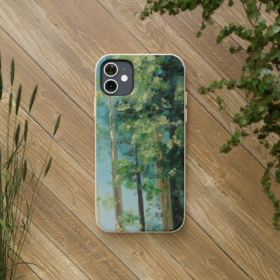 Thumbnail: Biodegradable Oil Painting Trees Phone Case - Eco-Friendly Canvas Aesthetic