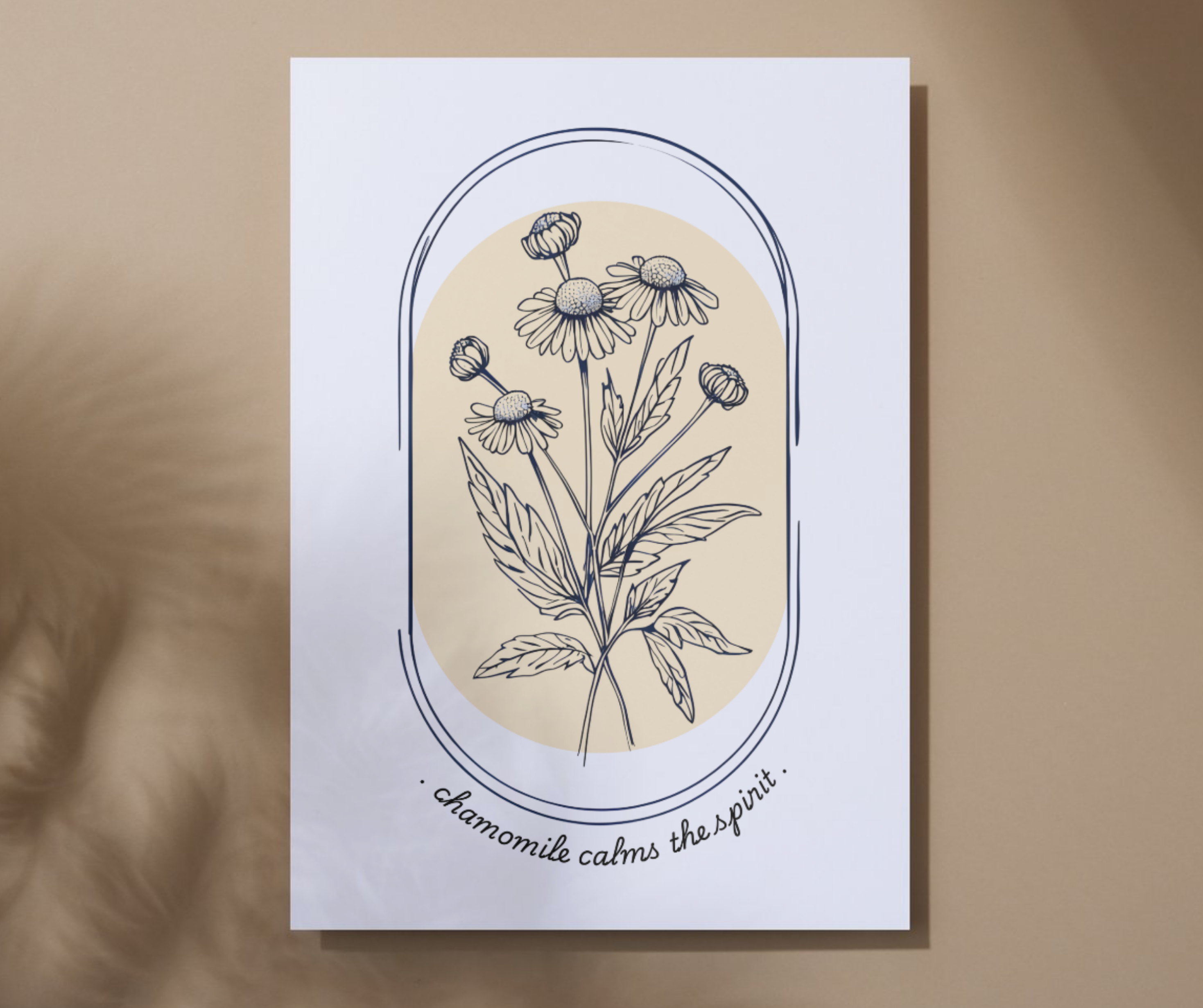 Chamomile Calms the Spirit Matte Poster - Botanical Herbal Wall Art
