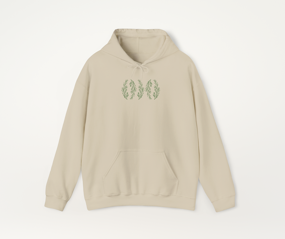 Thumbnail: Minimalist Rosemary Sprig Hoodie - Unisex Sweatshirt with Botanical Herb Design