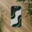 Thumbnail: Biodegradable Dark Green Abstract Phone Case - Eco-Friendly Wavy Phone Cover
