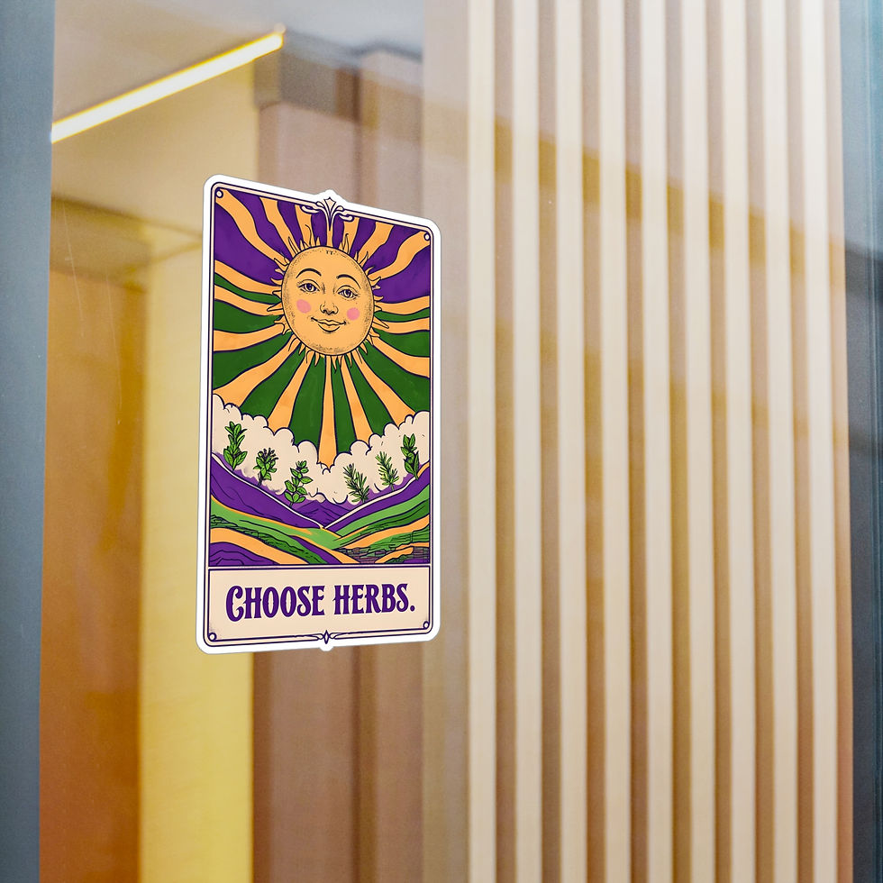 Thumbnail: Choose Herbs Tarot Card Decal Purple - Vinyl Sticker for Herb Lovers
