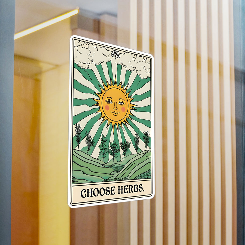 Thumbnail: Choose Herbs Tarot Card Decal Green - Vinyl Sticker for Herb Lovers, Green Witch