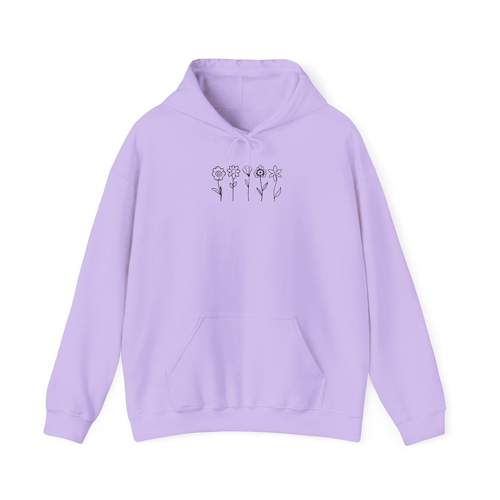 Thumbnail: Wildflower Line Art Hoodie - Aesthetic Sweatshirt w/ Minimalist Floral Line Art