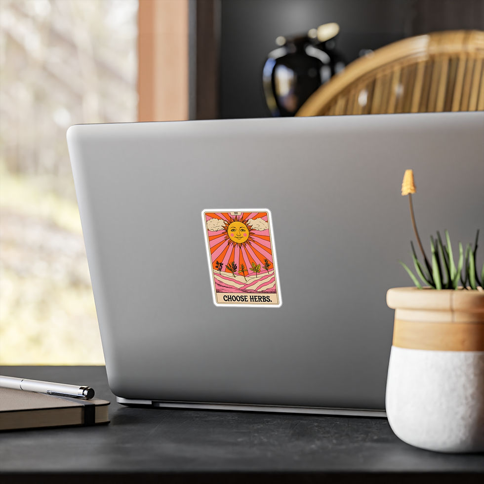 Thumbnail: Choose Herbs Decal Pink - Vinyl Sticker for Plant Lovers, Apothecary Aesthetic
