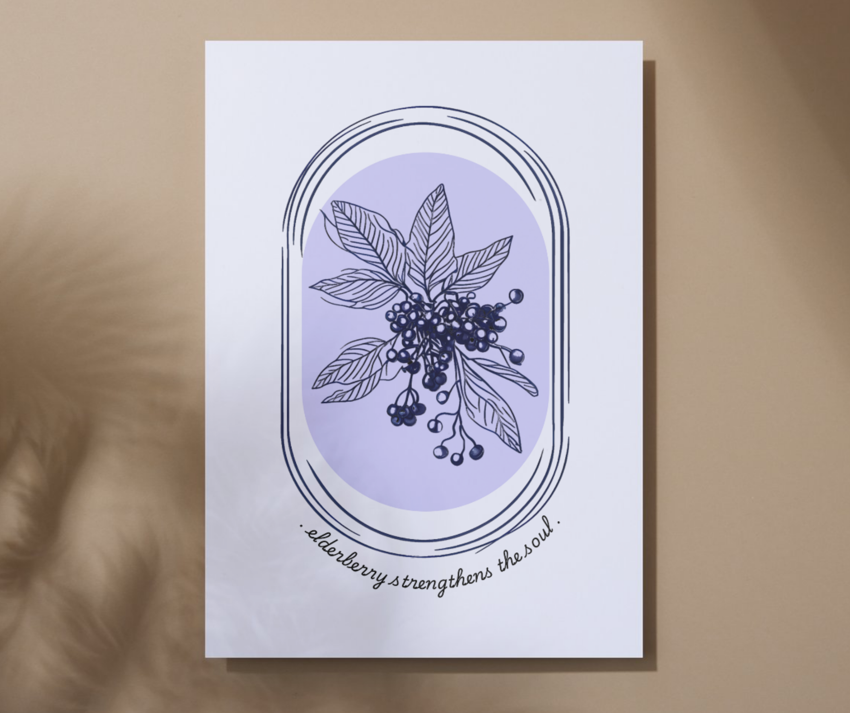 Elderberry Strengthens the Soul Matte Poster - Botanical Herbal Wall Art