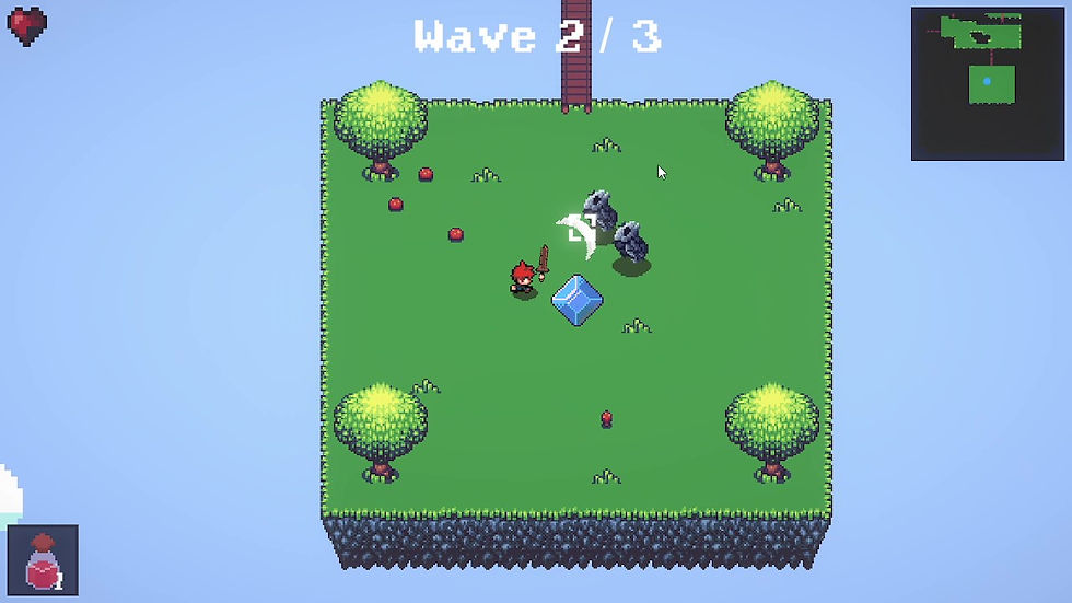 Fighting Two Enemies in the Waves