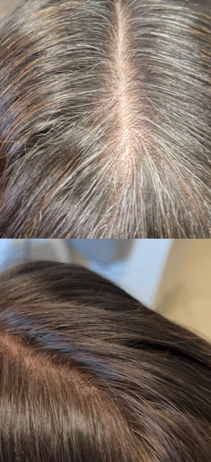 Full coverage gray haircolor