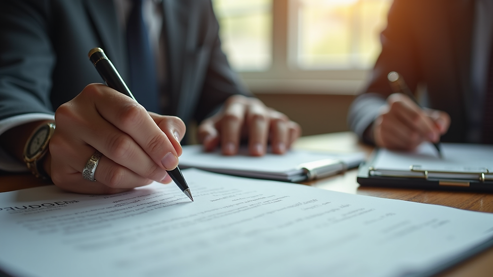 Eye-level view of a legal document preparation workspace