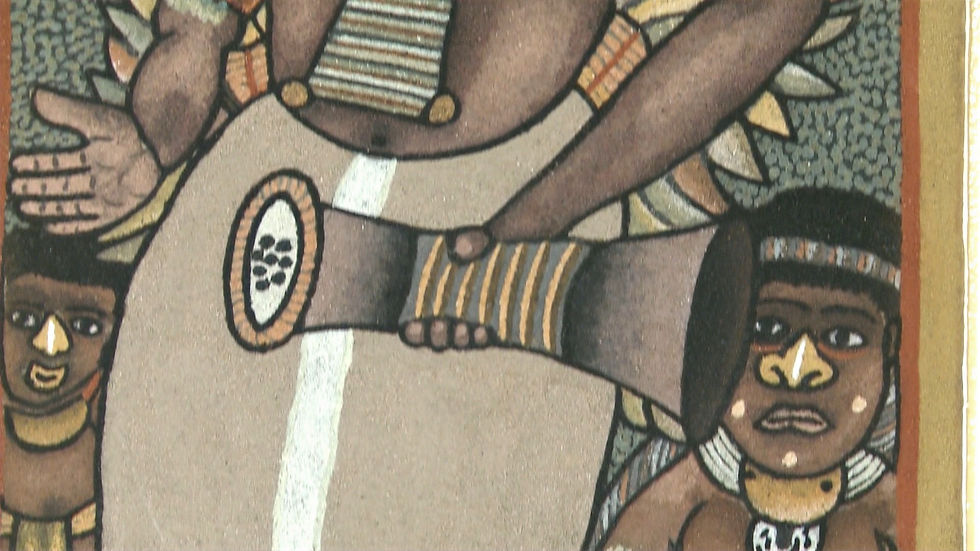 Engan sand painting detail.