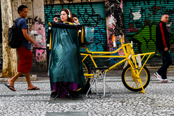 Ciclistas na rua