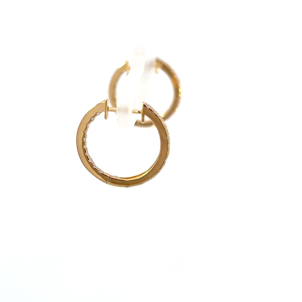 縮圖：18K黃金鑽石圈形耳環