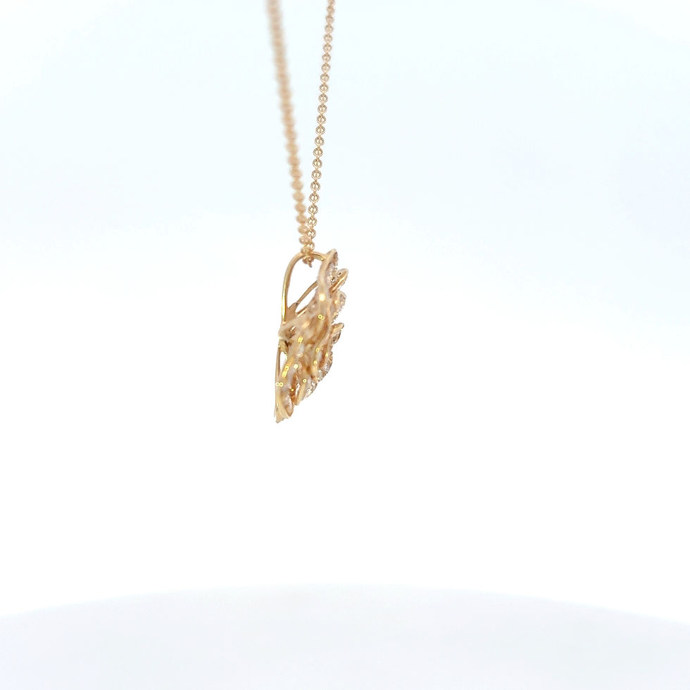 Thumbnail: 18K Yellow Gold Rose Pavé Diamond Necklace