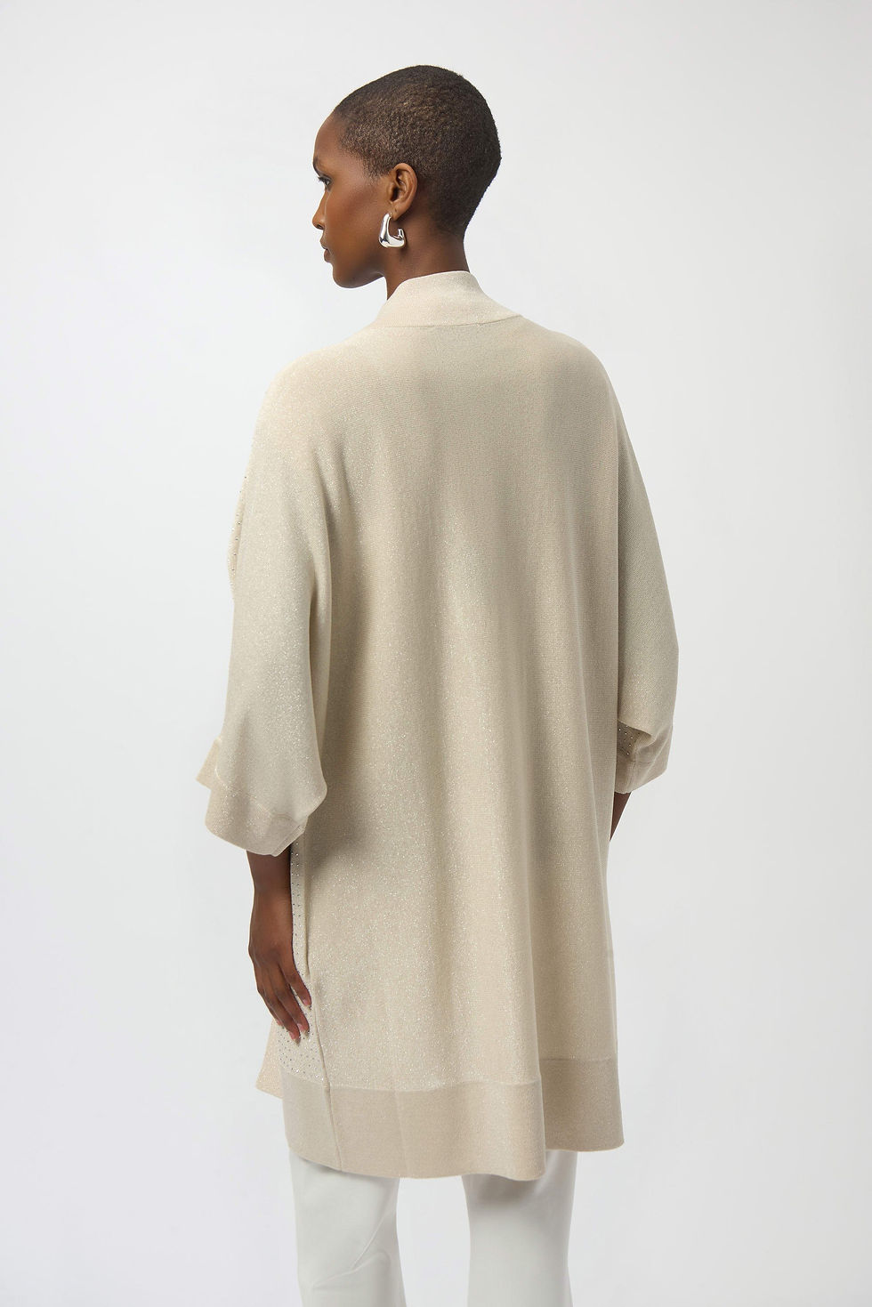 Thumbnail: Sweater Knit Cover-Up with Detail 254937 Birch/silver