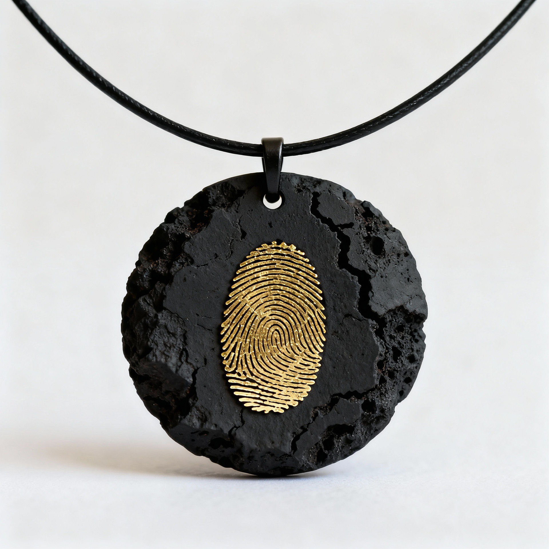 Ai gegenereerd ontwerp hanger met gouden vingerafdruk