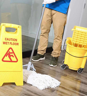 one of our team is mopping the floor