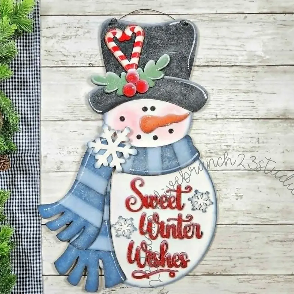 Thumbnail: Snowman Winter Wishes | Door Hanger