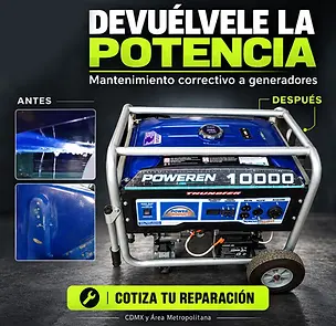 Mantenimiento Correctivo de Generadores a Gasolina de 3,000 a 10,000 Watts