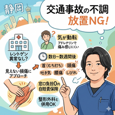 静岡市で交通事故に遭われた方へ：その痛みや違和感を放置しないでください