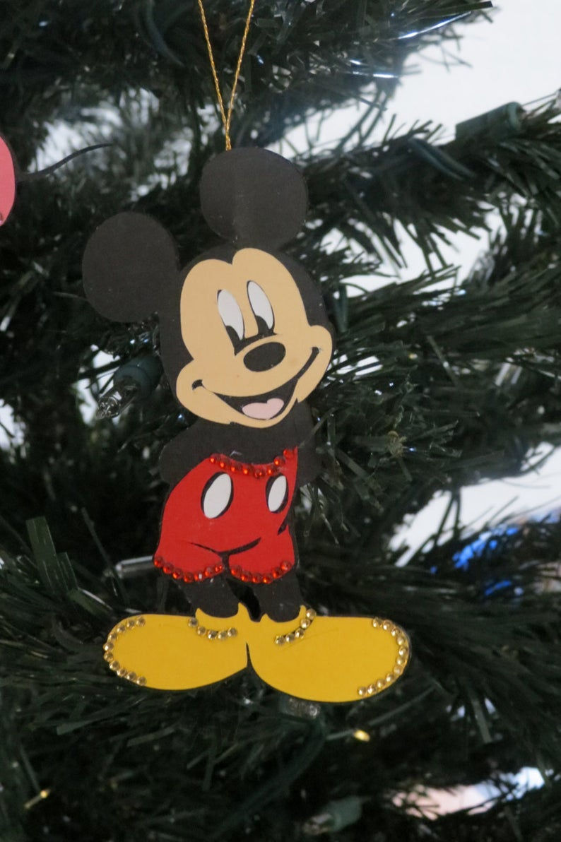 Thumbnail: Mickey and Minnie Paper Doll Hanging Ornament Set of 2