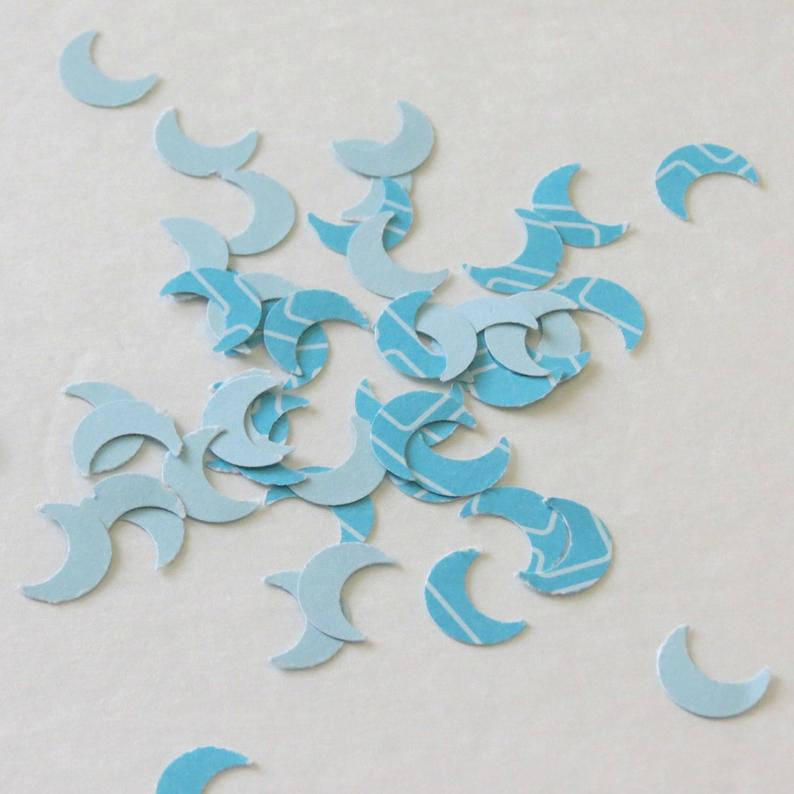 Thumbnail: Blue Moons Confetti Party Decor Discontinued Limited Supply OOAK 56pcs