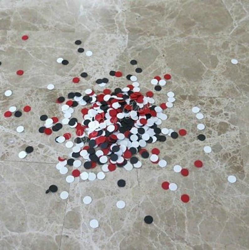 Thumbnail: Dots Confetti / Lady Bug Spots Red Black White/Party 150 pcs per order